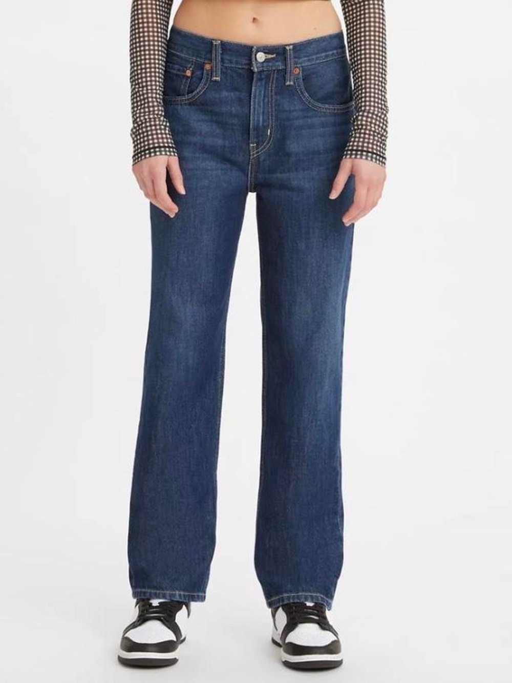 Levi’s woman’s low pro mid rise strait leg dark denim size 29